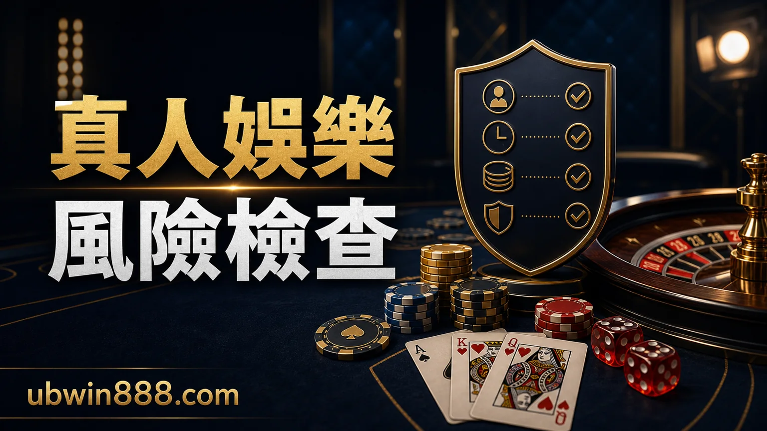 真人娛樂桌面、棋牌籌碼與風險檢查圖示